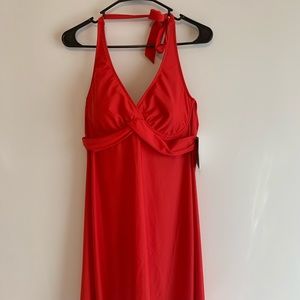 Red Athleta Halter Dress